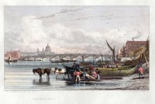 London Blackfriars Bridge,prints Views of London G Cooke,river view